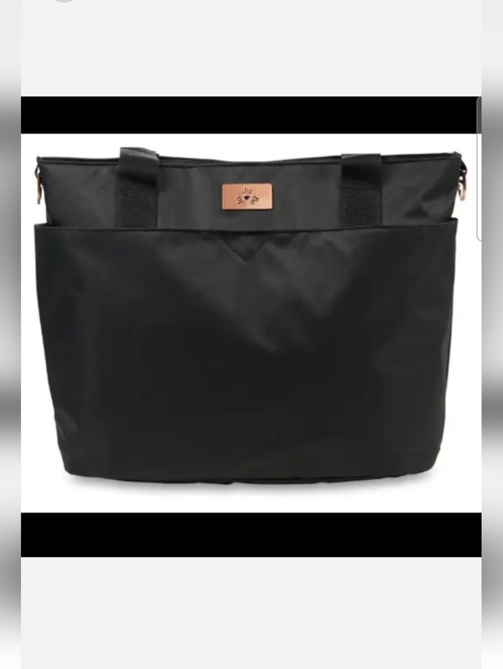 Ju-Ju-Be NWOTs Black Encore Tote with Rose Gold Plaque